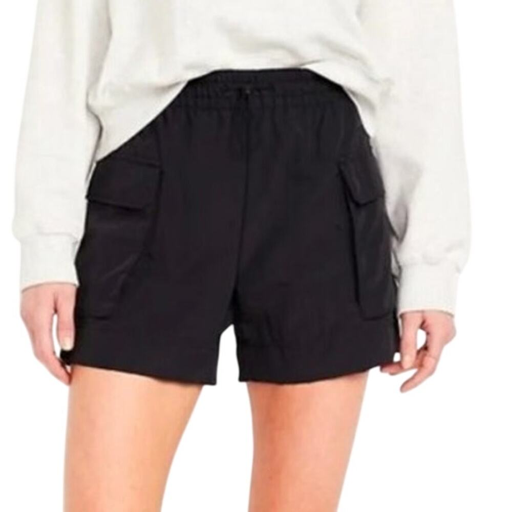 Old Navy High Waisted Cargo Utility Shorts 5 Inch Inseam Small Black Granola